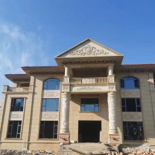 鄂尔多斯 黄金麻花岗岩别墅外墙干挂