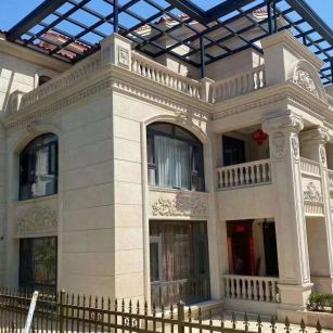 鄂尔多斯 黄金麻花岗岩荔枝面别墅外墙干挂