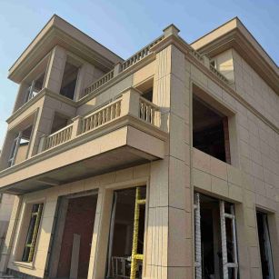 鄂尔多斯 黄金麻花岗岩石材荔枝面外墙干挂效果展示