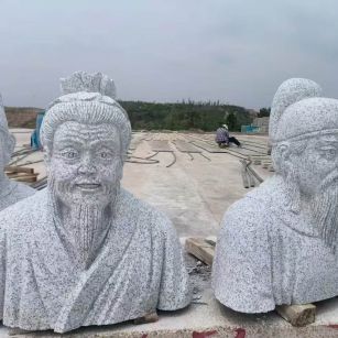 鄂尔多斯 白麻花岗岩石材人物立体雕刻