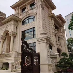 鄂尔多斯 黄金麻花岗岩别墅外墙干挂效果展示