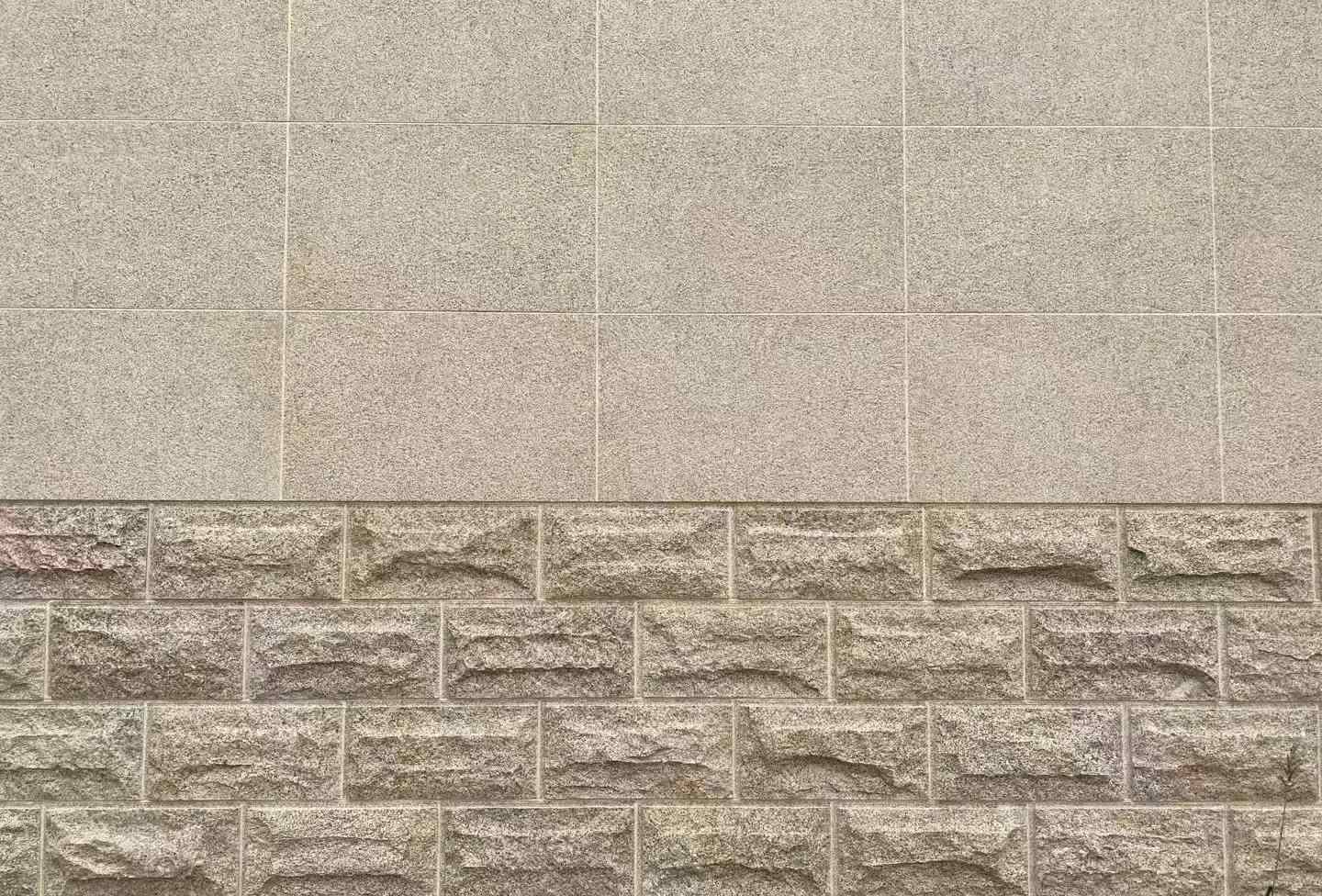 鄂尔多斯 黄金麻自然面蘑菇石配荔枝面干挂