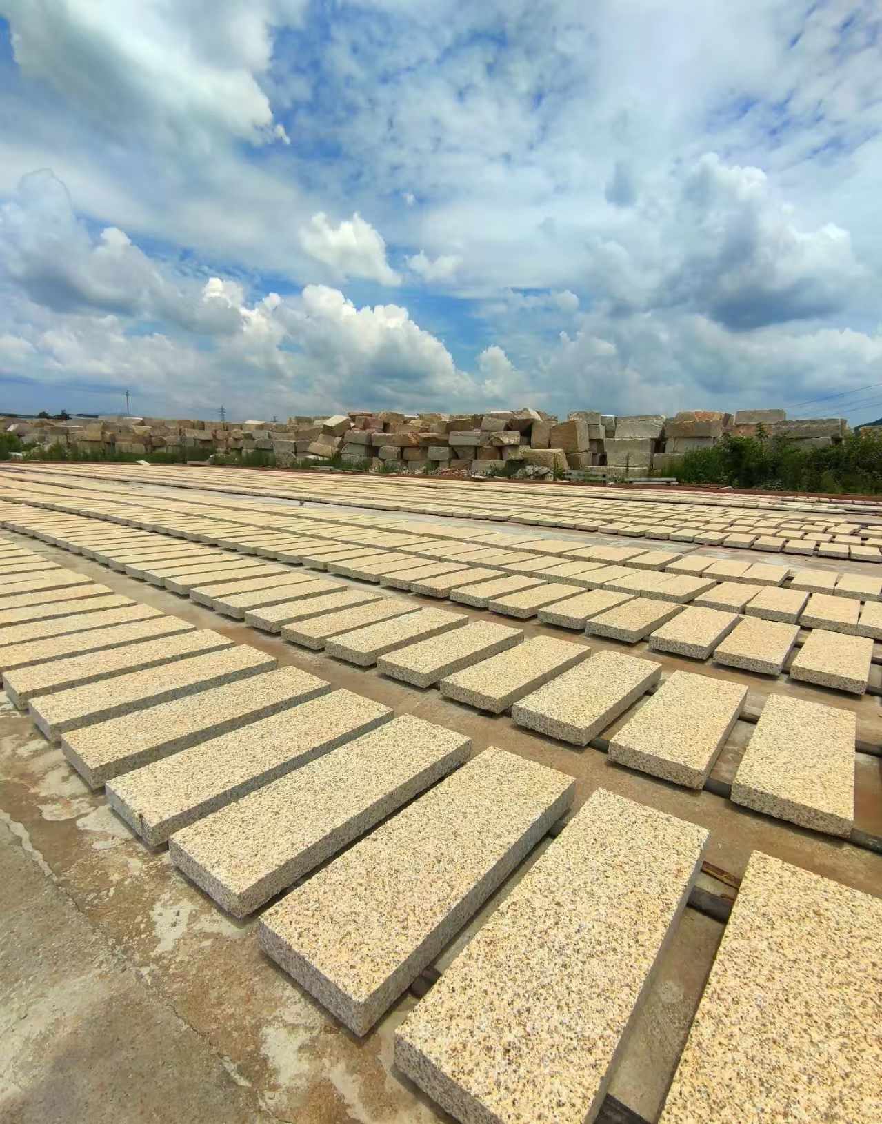 鄂尔多斯 黄金麻荔枝面花岗岩石材地铺石防护中