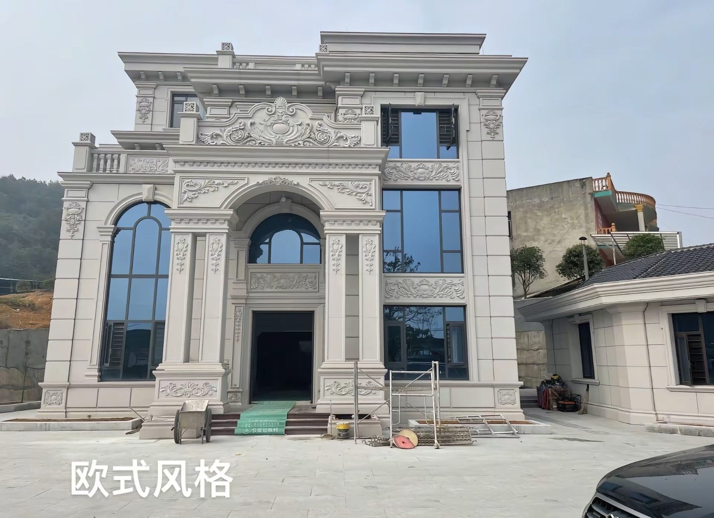 鄂尔多斯 白麻花岗岩别墅外墙干挂