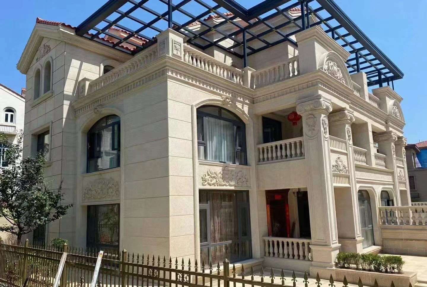 鄂尔多斯 黄金麻花岗岩荔枝面别墅外墙干挂