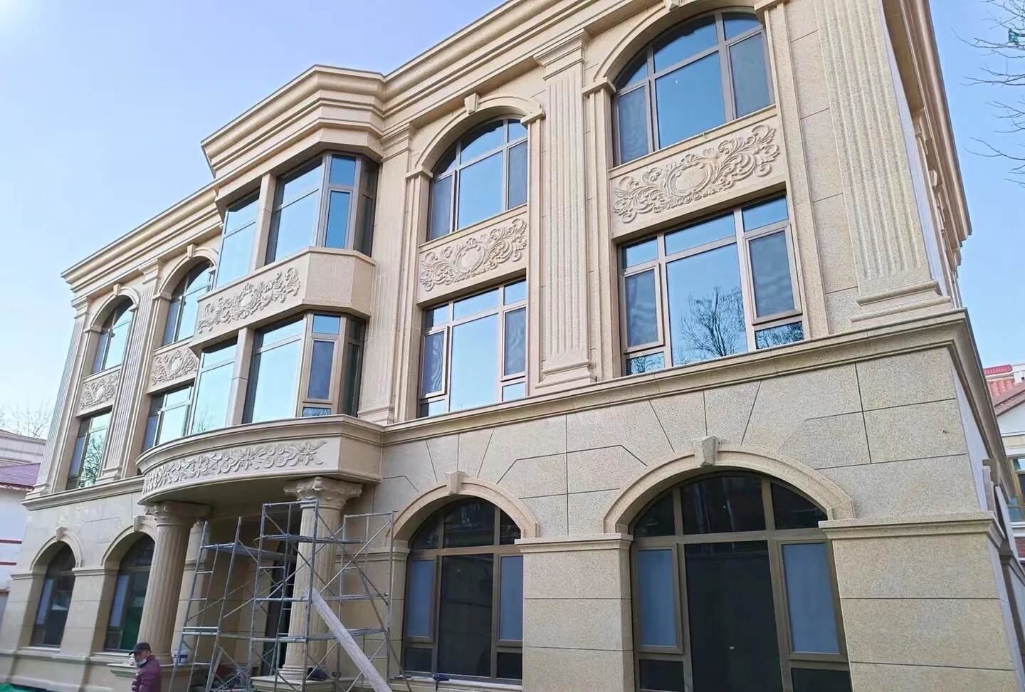 鄂尔多斯 黄金麻花岗岩别墅外墙干挂